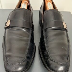 Salvatore Ferragamo Black Leather Loafers Slip-On